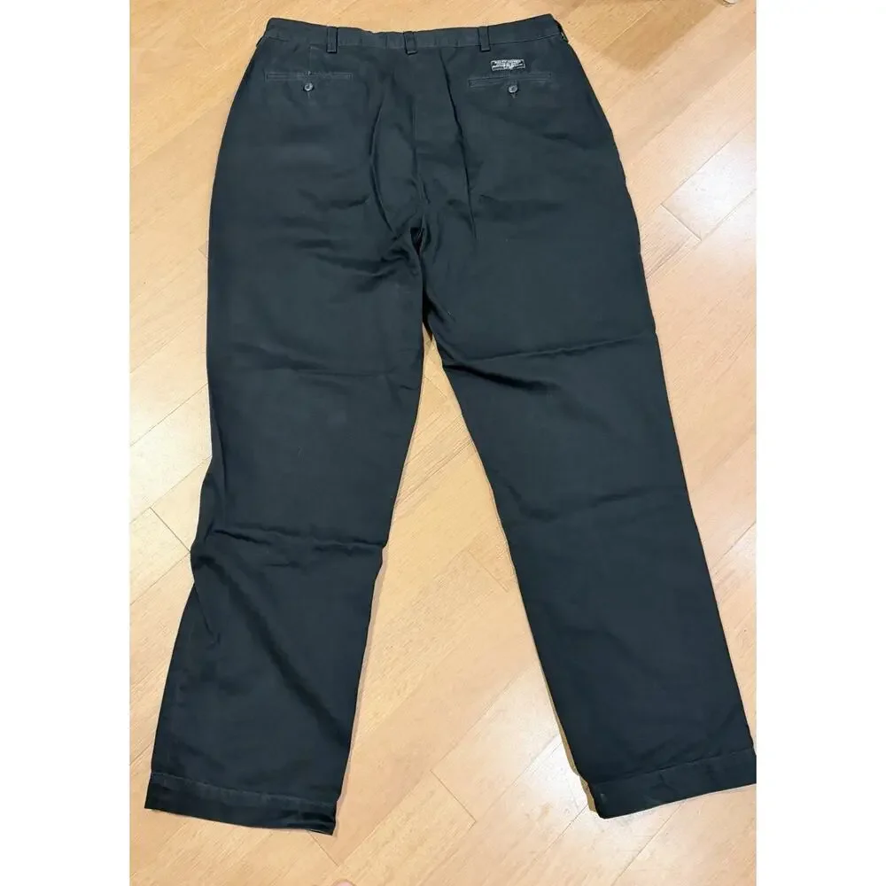 Vintage Polo Ralph Lauren Andrew Chino Pant Men 38x34 Black Preppy Old Money